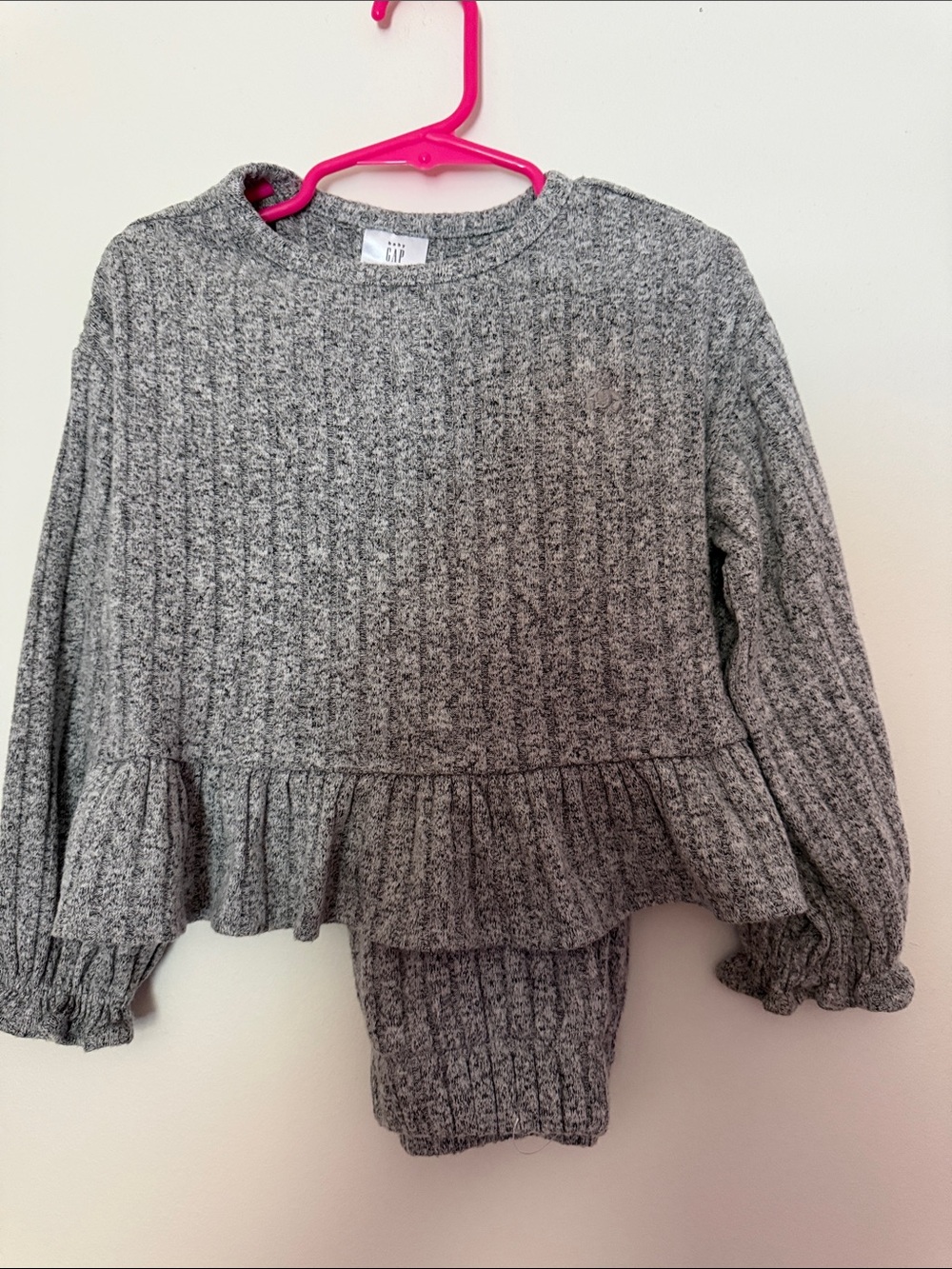 GAP Girls Gray Ribbed Knit Matching Set